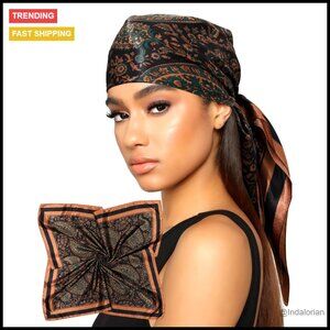 Satin Head Scarf Silk-Like Hair Wrap Bandana Versatile Accessory Women